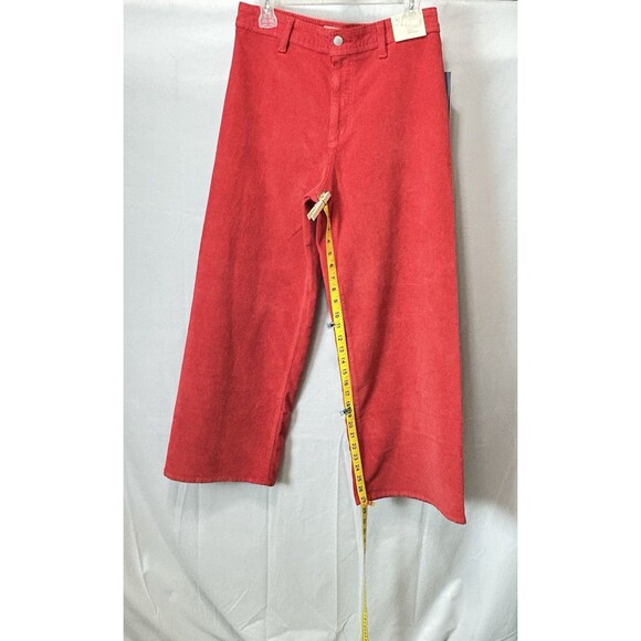 High Rise Sailor Wide Leg Womens Size 8 Corduroy Red Pants NWT - Picture 5 of 13